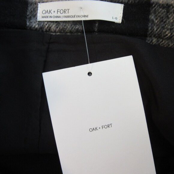 Oak + Fort Black Plaid Mini Pleated Skirt Size Large - Picture 3 of 4